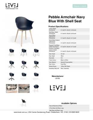 Tear Sheet: Pebble Armchair Navy Blue with Shell Seat