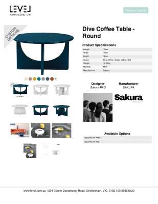 Tear Sheet: Dive Coffee Table - Round