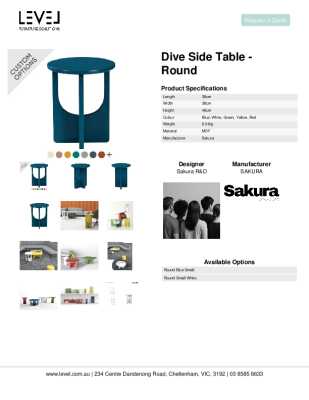 Tear Sheet: Dive Side Table - Round