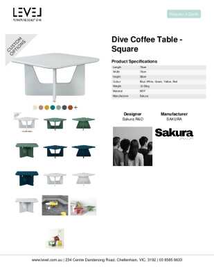 Tear Sheet: Dive Coffee Table - Square