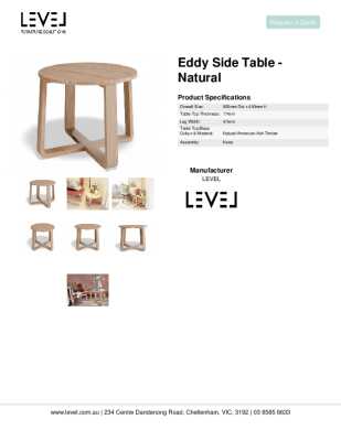 Tear Sheet: Eddy Side Table - Natural