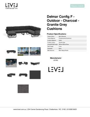 Tear Sheet: Delmar Config F - Outdoor - Charcoal - Granite Grey Cushions