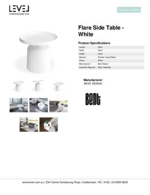 Tear Sheet: Flare Side Table - White