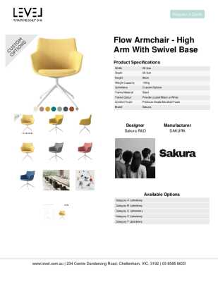 Tear Sheet: Flow Armchair - High Arm with Swivel Base