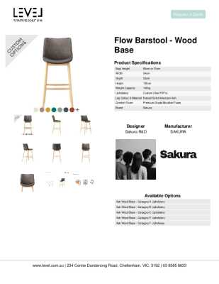 Tear Sheet: Flow Barstool - Wood Base