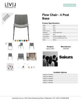 Tear Sheet: Flow Chair - 4 Post Base