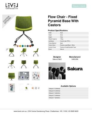 Tear Sheet: Flow Chair - Fixed Pyramid Base with Castors