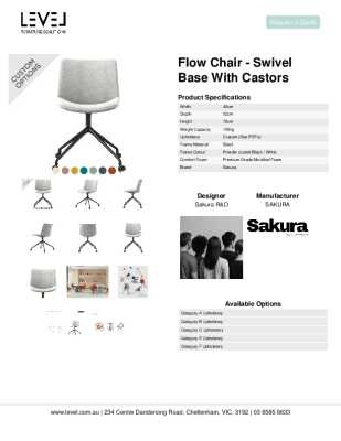 Tear Sheet: Flow Chair - Swivel Base with Castors