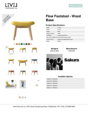 Tear Sheet: Flow Footstool - Wood Base