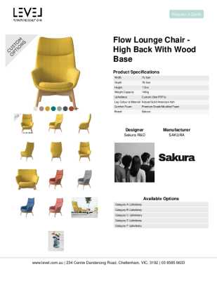 Tear Sheet: Flow Lounge Chair - High Back with Wood Base