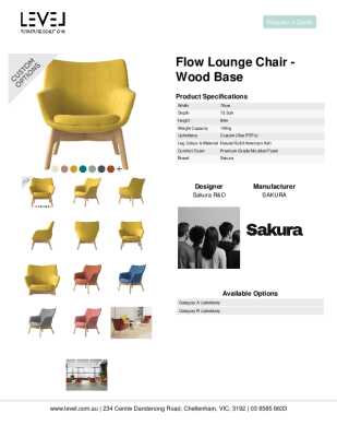 Tear Sheet: Flow Lounge Chair - Wood Base