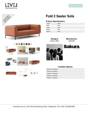 Tear Sheet: Fold 2 Seater Sofa