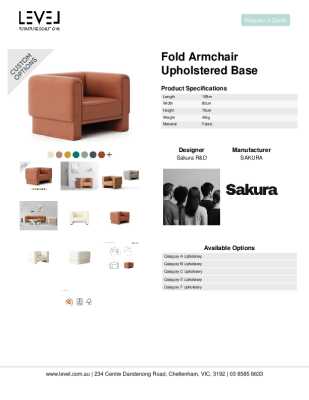 Tear Sheet: Fold Armchair Upholstered Base