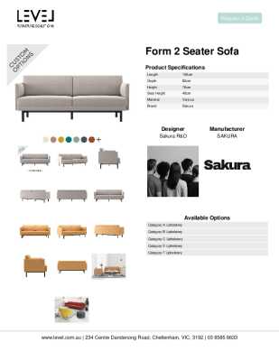 Tear Sheet: Form 2 Seater Sofa