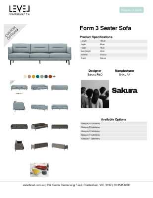 Tear Sheet: Form 3 Seater Sofa