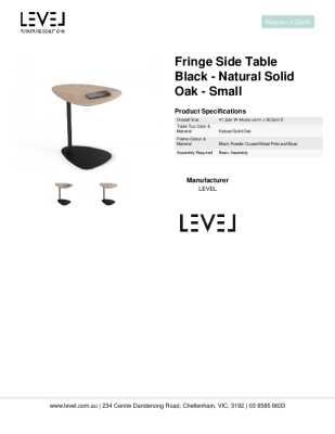 Tear Sheet: Fringe Side Table Black - Natural Solid Oak - Small