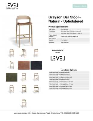 Tear Sheet: Grayson Bar Stool - Natural - Upholstered