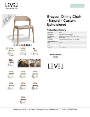Tear Sheet: Grayson Dining Chair - Natural - Custom Upholstered