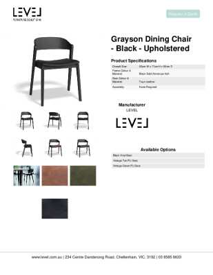 Tear Sheet: Grayson Dining Chair - Black - Upholstered