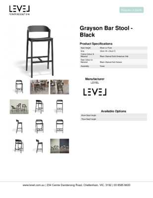 Tear Sheet: Grayson Bar Stool - Black