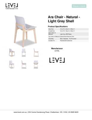 Tear Sheet: Ara Chair - Natural - Light Grey Shell 