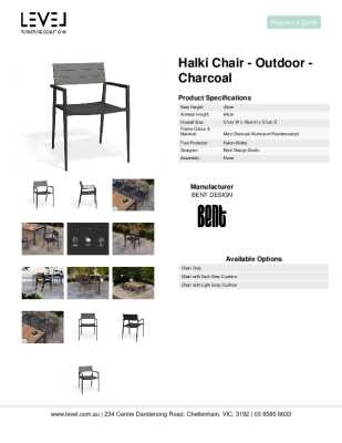 Tear Sheet: Halki Chair - Outdoor - Charcoal 