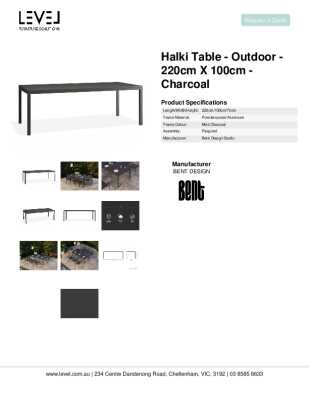 Tear Sheet: Halki Table - Outdoor - 220cm x 100cm - Charcoal