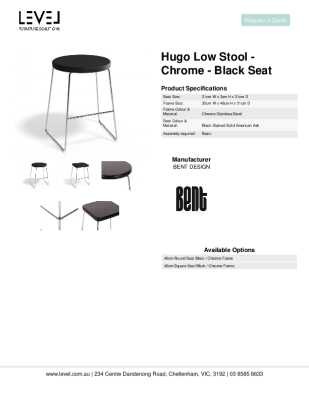 Tear Sheet: Hugo Low Stool - Chrome - Black Seat