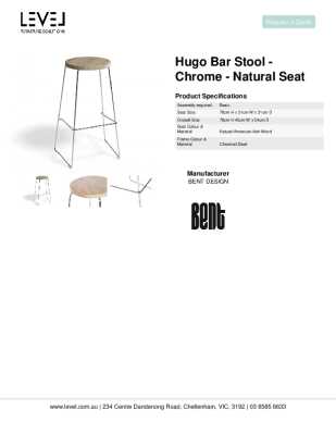 Tear Sheet: Hugo Bar Stool - Chrome - Natural Seat