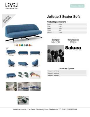 Tear Sheet: Juliette 3 Seater Sofa