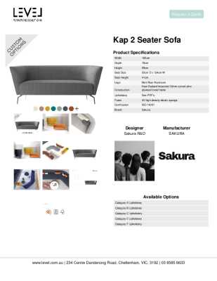 Tear Sheet: Kap 2 Seater Sofa