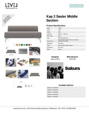 Tear Sheet: Kap 2 Seater Middle Section