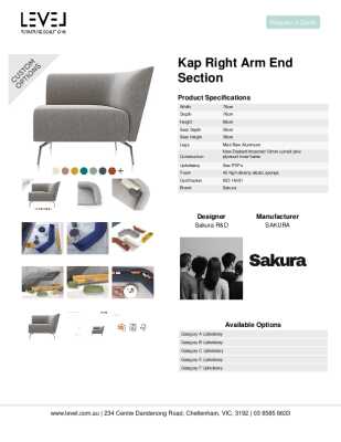 Tear Sheet: Kap Right Arm End Section