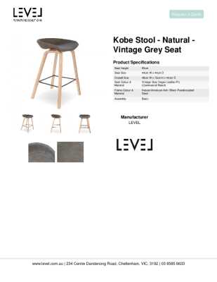 Tear Sheet: Kobe Stool - Natural - Vintage Grey Seat