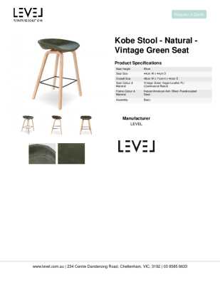 Tear Sheet: Kobe Stool - Natural - Vintage Green Seat