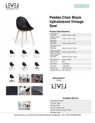 Tear Sheet: Pebble Chair Black Upholstered Vintage Seat