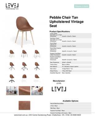 Tear Sheet: Pebble Chair Tan Upholstered Vintage Seat