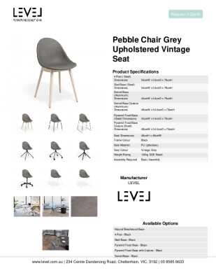 Tear Sheet: Pebble Chair Grey Upholstered Vintage Seat