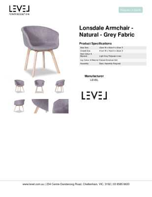 Tear Sheet: Lonsdale Armchair - Natural - Grey Fabric