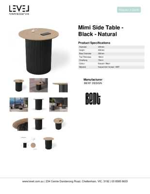 Tear Sheet: Mimi Side Table - Black - Natural 
