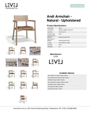 Tear Sheet: Andi Armchair - Natural - Upholstered