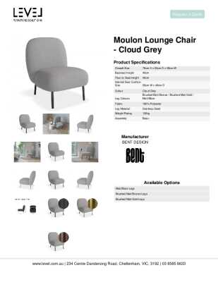 Tear Sheet: Moulon Lounge Chair - Cloud Grey