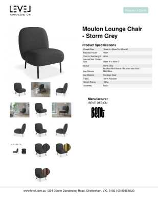 Tear Sheet: Moulon Lounge Chair - Storm Grey 