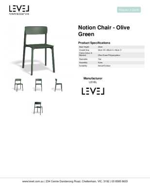 Tear Sheet: Notion Chair - Olive Green