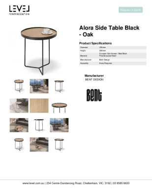 Tear Sheet: Alora Side Table Black - Oak 