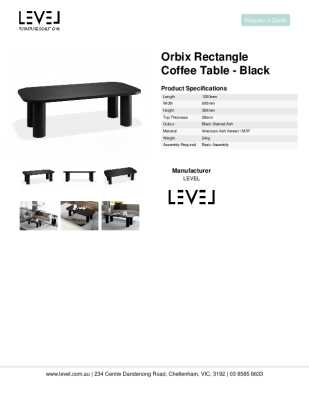 Tear Sheet: Orbix Rectangle Coffee Table - Black 