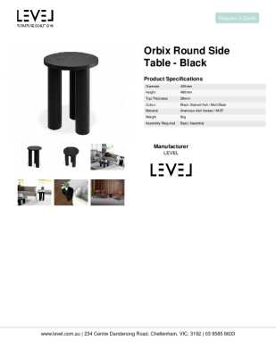 Tear Sheet: Orbix Round Side Table - Black