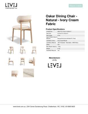 Tear Sheet: Oskar Dining Chair - Natural - Ivory Cream Fabric 