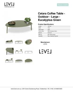 Tear Sheet: Cetara Coffee Table - Outdoor - Large - Eucalyptus Green