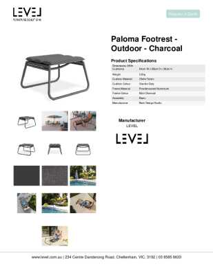 Tear Sheet: Paloma Footrest - Outdoor - Charcoal